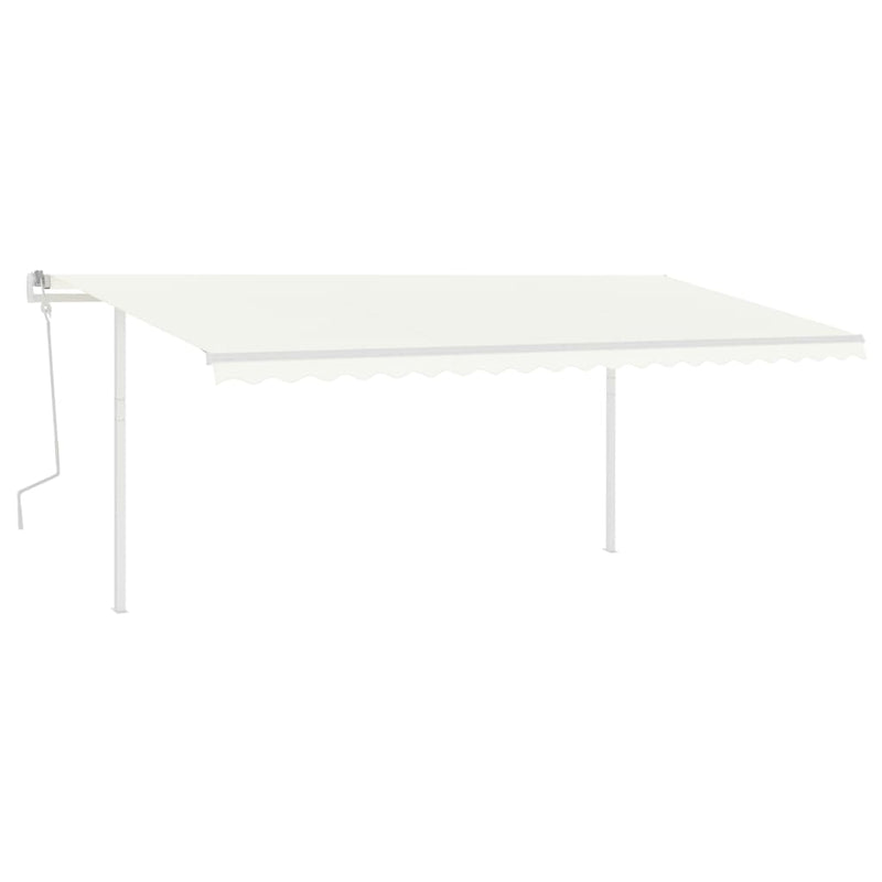 Load image into Gallery viewer, VidaXL Luifel handmatig uittrekbaar met palen 5x3 m crèmekleurig
