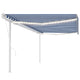 VidaXL Luifel automatisch met LED en windsensor 5x3 m blauw en wit