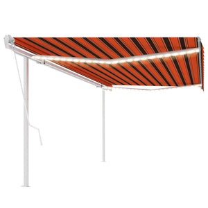 VidaXL Luifel automatisch met LED en windsensor 5x3 m oranje en bruin