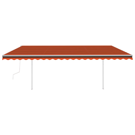 VidaXL Luifel automatisch met LED en windsensor 5x3 m oranje en bruin