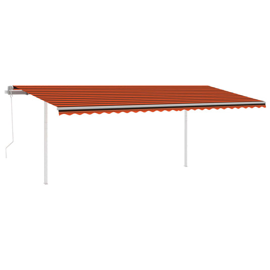 VidaXL Luifel automatisch uittrekbaar met palen 6x3 m oranje en bruin