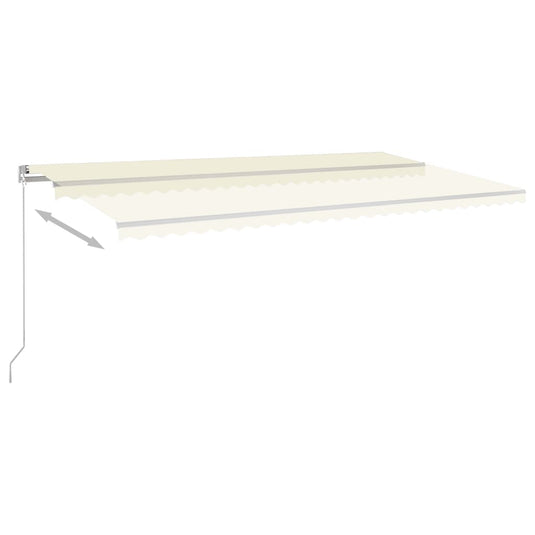 VidaXL Luifel automatisch met LED en windsensor 6x3 m crèmekleurig