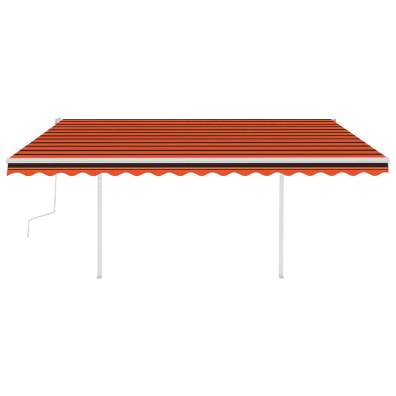 Load image into Gallery viewer, VidaXL Luifel handmatig uittrekbaar met palen 4x3,5 m oranje en bruin
