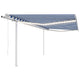 VidaXL Luifel automatisch met LED en windsensor 4,5x3,5 m blauw en wit