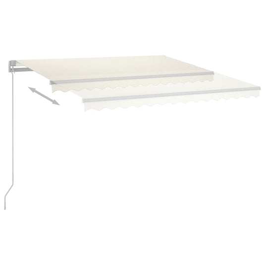 VidaXL Luifel automatisch met LED en windsensor 4,5x3,5 m crèmekleurig