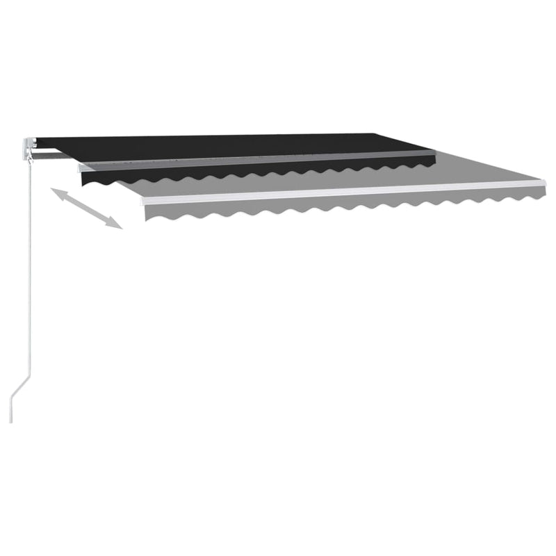 Load image into Gallery viewer, VidaXL Luifel automatisch met LED en windsensor 4,5x3,5 m antraciet
