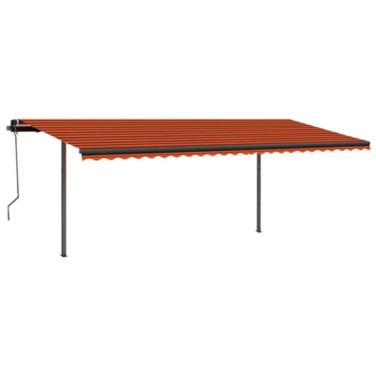 VidaXL Luifel handmatig uittrekbaar met palen 3,5x2,5 m oranje bruin
