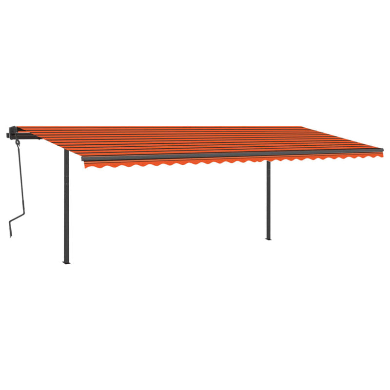 Load image into Gallery viewer, VidaXL Luifel handmatig uittrekbaar met LED 6x3,5 m oranje en bruin
