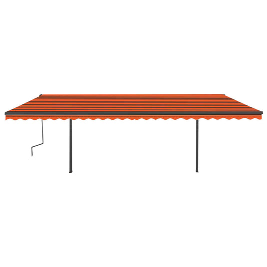 VidaXL Luifel handmatig uittrekbaar met LED 6x3,5 m oranje en bruin