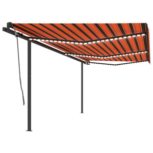 VidaXL Luifel automatisch met LED en windsensor 6x3,5 m oranje bruin