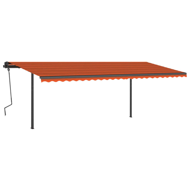 Load image into Gallery viewer, VidaXL Luifel automatisch met LED en windsensor 6x3,5 m oranje bruin

