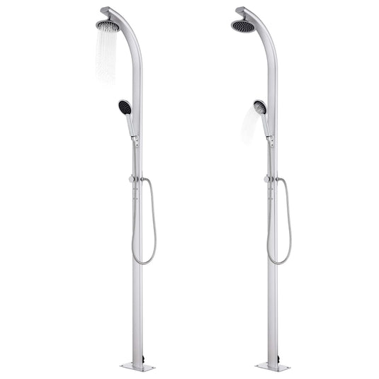 Vidaxl buitendouche met bruine basis 220 cm aluminium