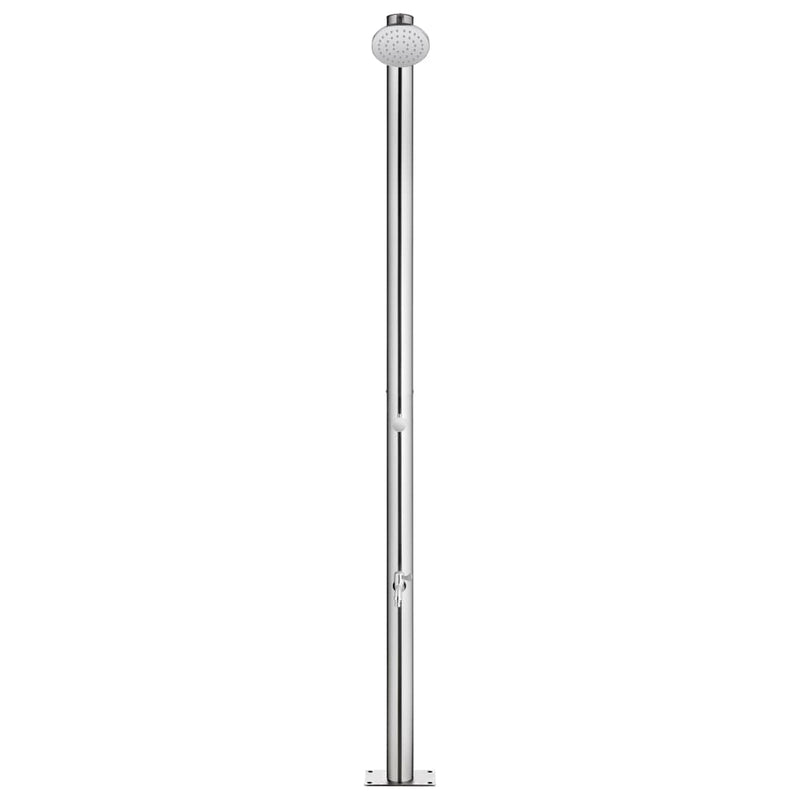 Load image into Gallery viewer, VidaXL Buitendouche met grijze basis 220 cm roestvrij staal
