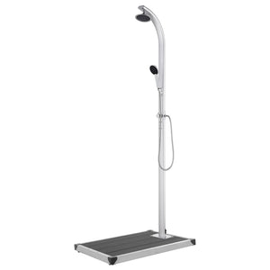 Vidaxl buitendouche met grijze basis 220 cm aluminium