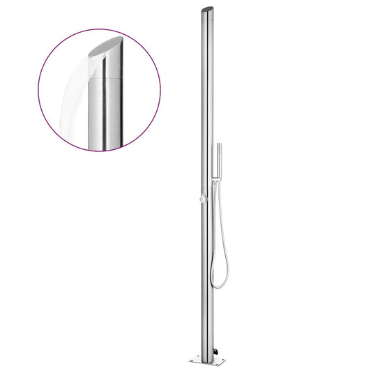 Vidaxl buitendouche met bruine basis 225 cm roestvrij staal