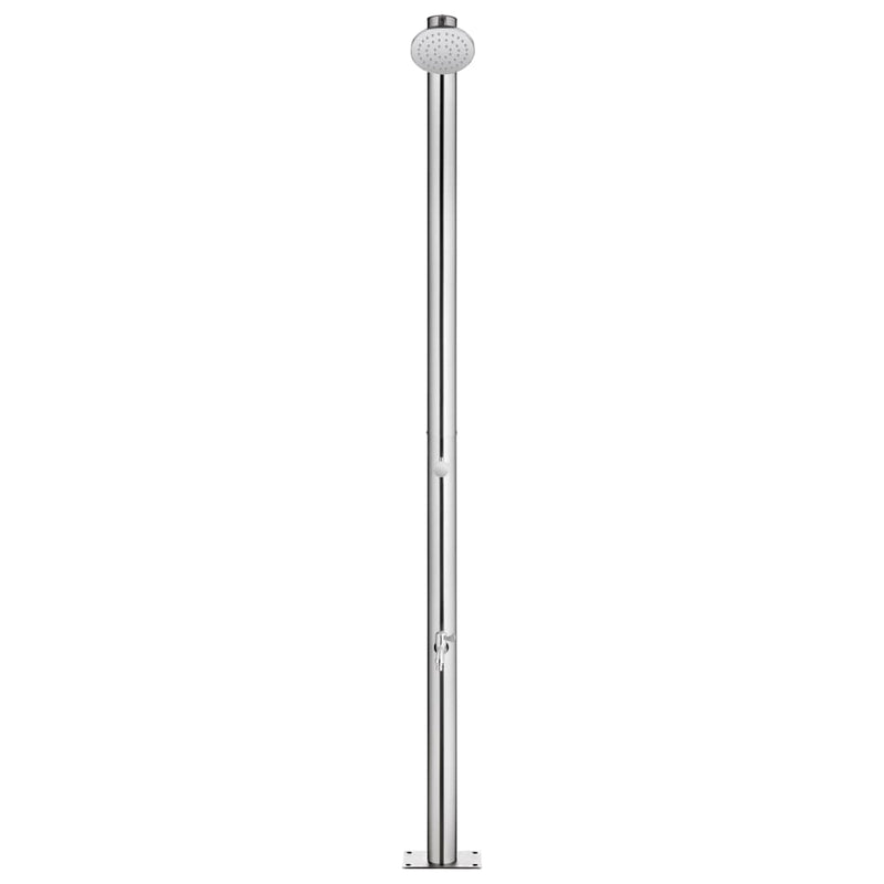 Load image into Gallery viewer, Vidaxl buitendouche met grijze basis 220 cm roestvrij staal

