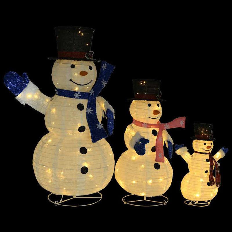 Load image into Gallery viewer, Vidaxl decoratieve sneeuwpoppenfamilie led luxe stof
