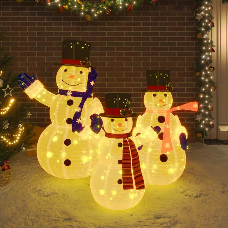 Load image into Gallery viewer, Vidaxl decoratieve sneeuwpoppenfamilie led luxe stof
