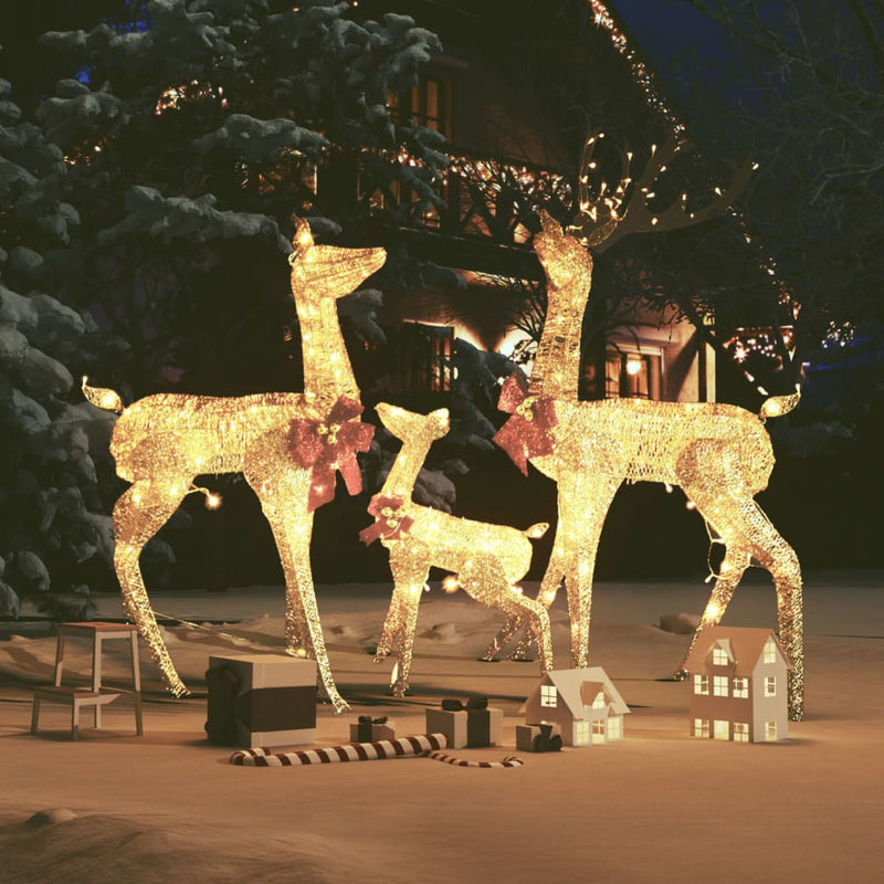 Load image into Gallery viewer, VidaXL Kerstversiering rendierfamilie 201 LED's goudkleurig
