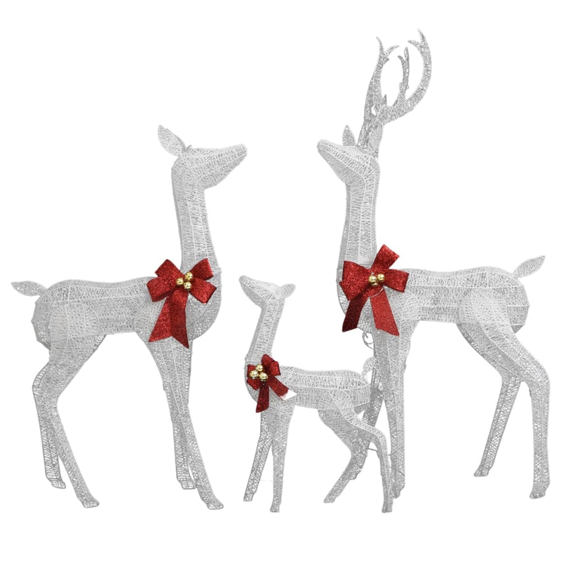 Load image into Gallery viewer, VidaXL Kerstversiering rendierfamilie 201 LED's wit en zilverkleurig

