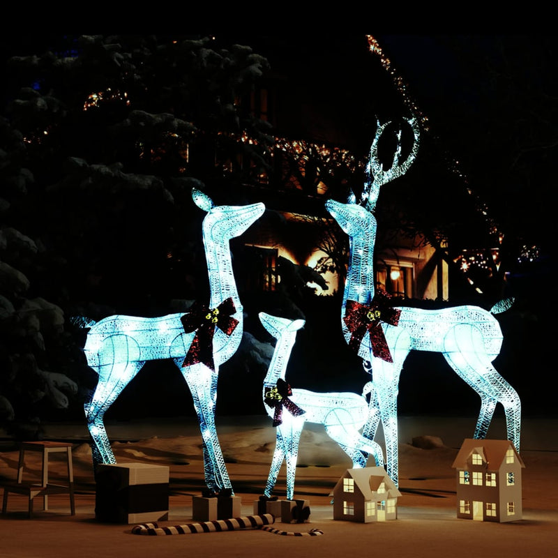 Load image into Gallery viewer, VidaXL Kerstversiering rendierfamilie 201 LED's wit en zilverkleurig

