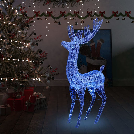 VidaXL Kerstdecoratie rendier 250 LED's blauw 180 cm acryl