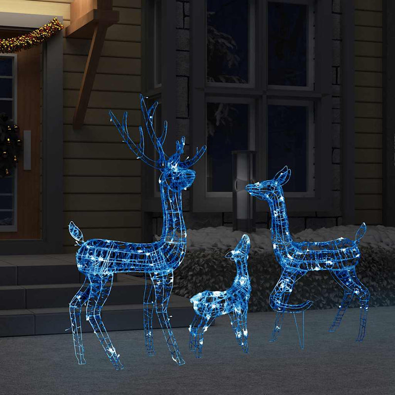 Load image into Gallery viewer, VidaXL Kerstversiering rendierfamilie 300 LED's blauw acryl
