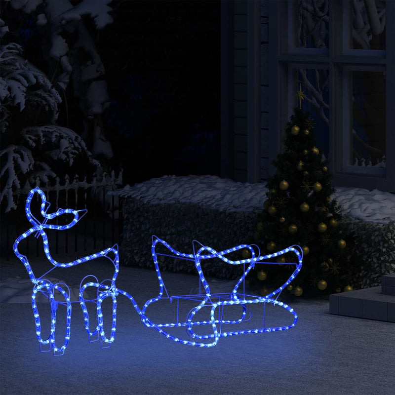 Load image into Gallery viewer, Vidaxl kerstdecoratie rendier en slee 252 led's
