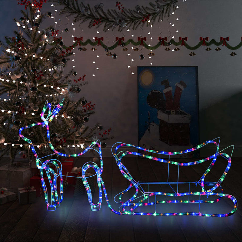 Load image into Gallery viewer, Vidaxl kerstdecoratie rendier en slee 252 led's

