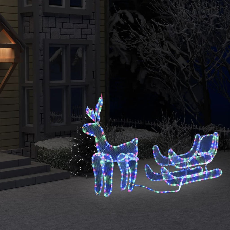 Load image into Gallery viewer, Vidaxl kerstverlichting rendier en slee met mesh 432 led&#39;s
