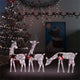 VidaXL Rendierfamilie Kerstmis warmwit 270x7x90 cm mesh goudkleurig