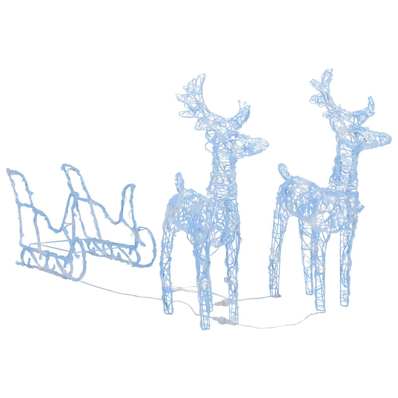 Load image into Gallery viewer, Vidaxl kerstversiering rendieren en slee 160 led's 130 cm acryl
