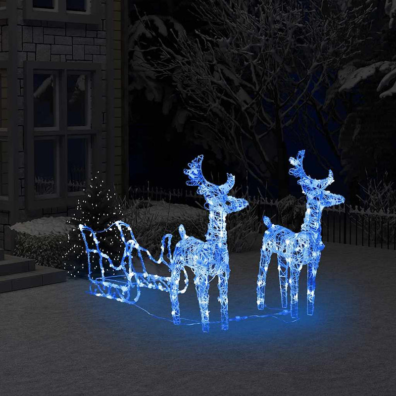 Load image into Gallery viewer, Vidaxl kerstversiering rendieren en slee 160 led's 130 cm acryl
