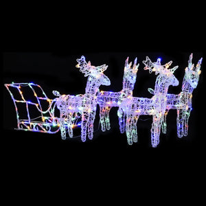 VidaXL Kerstdecoratie rendieren en slee 280x28x55 cm acryl