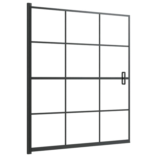 Vidaxl douchewand 116x140 cm esg zwart