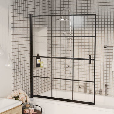 Vidaxl douchewand 116x140 cm esg zwart