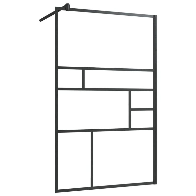 Load image into Gallery viewer, Vidaxl inloopdouchewand 100x195 cm esg-glas transparant en zwart
