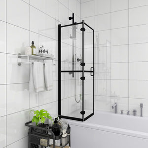 Vidaxl douchewand inklapbaar 80x140 cm esg zwart