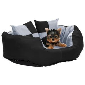 Vidaxl hondenkussen omkeerbaar en wasbaar 65x50x20 cm grijs en zwart