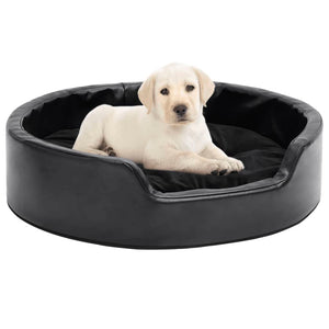Vidaxl hondenmand 69x59x19 cm pluche en kunstleer zwart