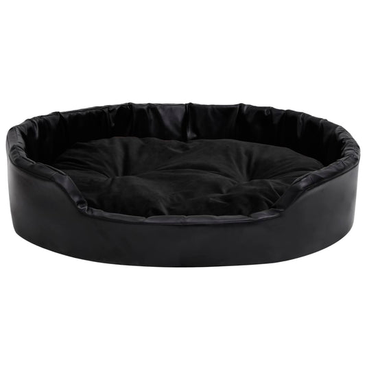 Vidaxl hondenmand 90x79x20 cm pluche en kunstleer zwart