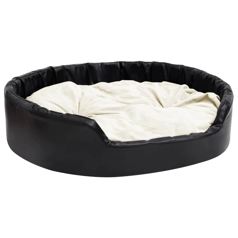 Load image into Gallery viewer, Vidaxl hondenmand 99x89x21 cm pluche en kunstleer zwart en beige
