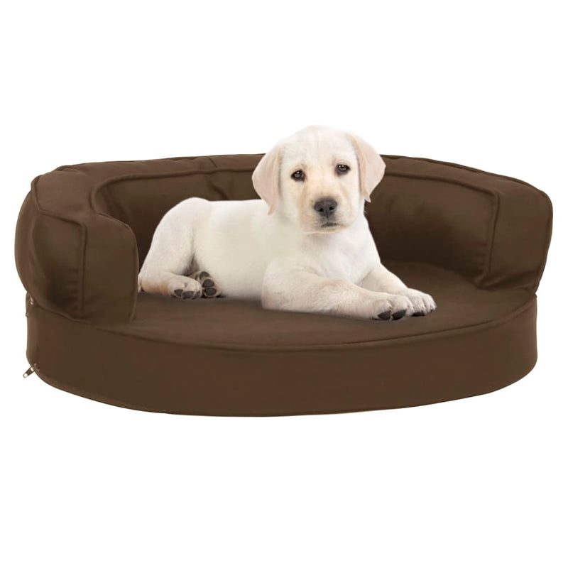 Load image into Gallery viewer, Vidaxl hondenbed ergonomisch linnen-look 60x42 cm bruin
