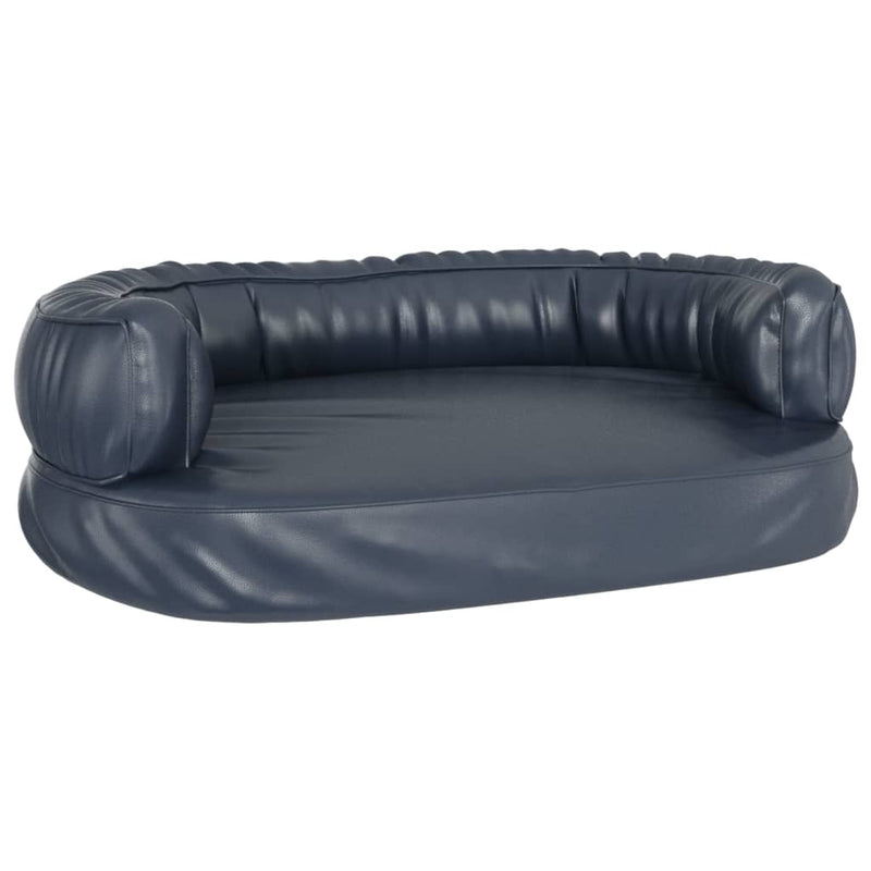Afbeelding laden in galerijviewer, Vidaxl hondenmand ergonomisch schuim 60x42 cm kunstleer donkerblauw
