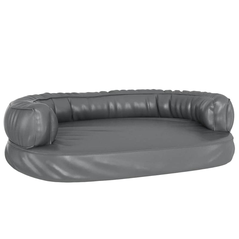 Afbeelding laden in galerijviewer, Vidaxl hondenmand met ergonomisch schuim 75x53 cm kunstleer grijs

