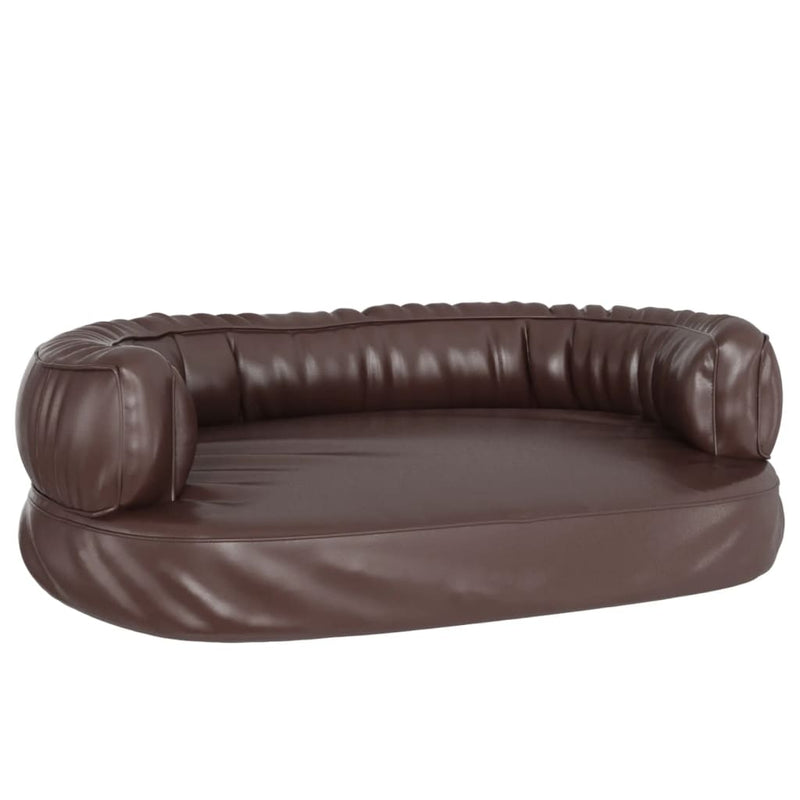 Load image into Gallery viewer, Vidaxl hondenmand met ergonomisch schuim 60x42 cm kunstleer bruin

