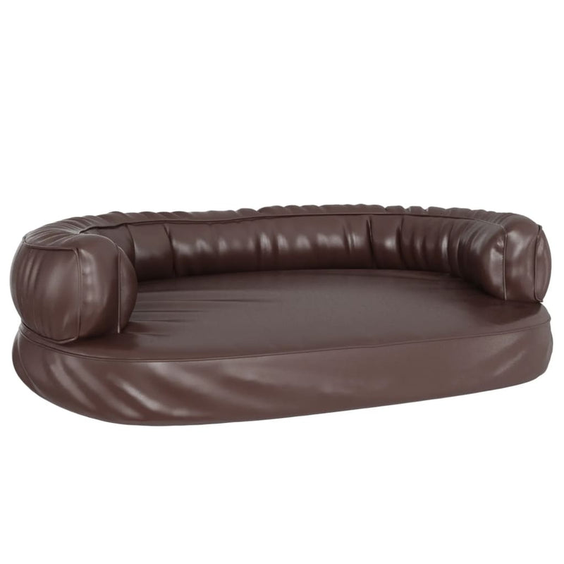 Load image into Gallery viewer, Vidaxl hondenmand met ergonomisch schuim 88x65 cm kunstleer bruin
