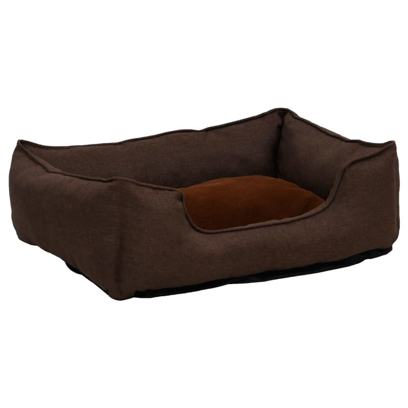 Load image into Gallery viewer, VidaXL Hondenmand linnen-look 85,5x70x23 cm fleece bruin
