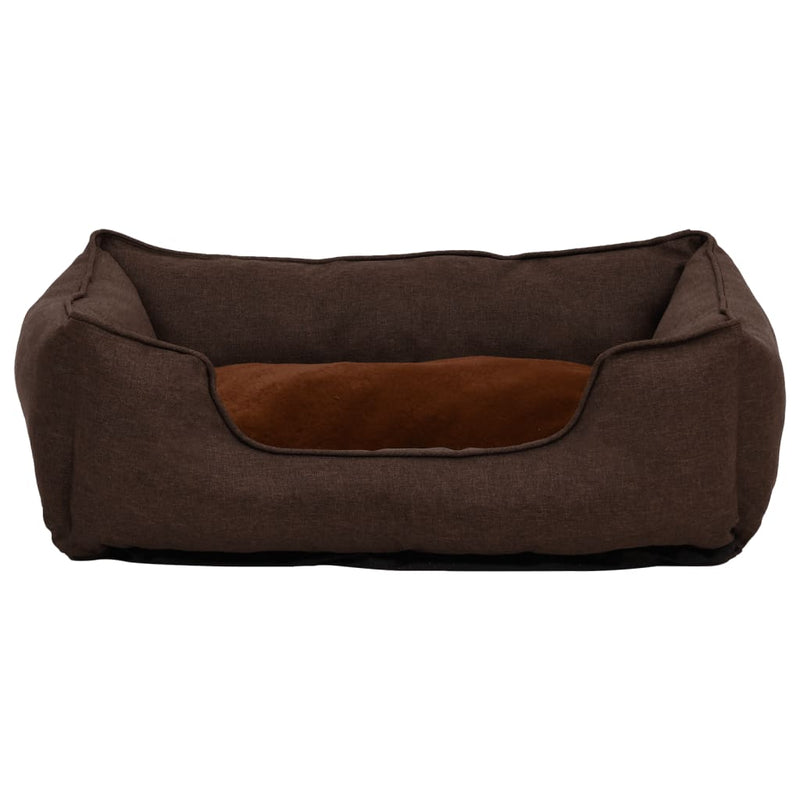 Load image into Gallery viewer, VidaXL Hondenmand linnen-look 85,5x70x23 cm fleece bruin
