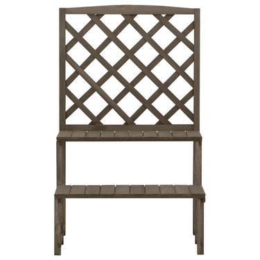 Vidaxl plantenrek met latwerk 70x42x115 cm massief vurenhout grijs